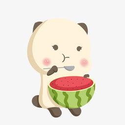 一堆插画吃瓜视频素材